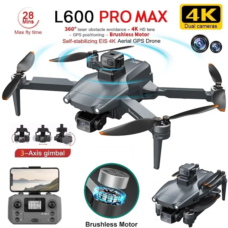Drone Camera With Gimbal - L600 PRO MAX GPS Drone Professionelle